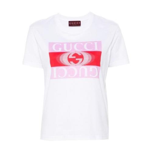 Gucci Jersey Crew Neck Logo Print T-shirt White, Dam