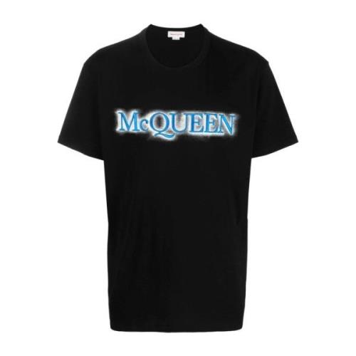 Alexander McQueen Avslappnad Bomull T-shirt Black, Herr