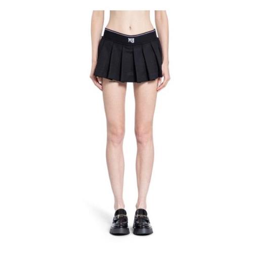 Alexander Wang Svart Veckad Cheerleader Kjol Black, Dam