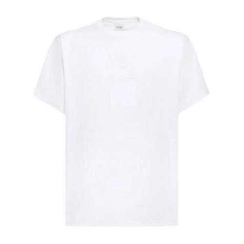 Burberry Vit Bomull T-shirt med Logodetalj White, Herr