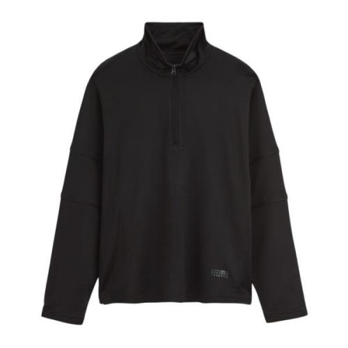 MM6 Maison Margiela Svart Bomull Zip-Up Tröja Black, Herr