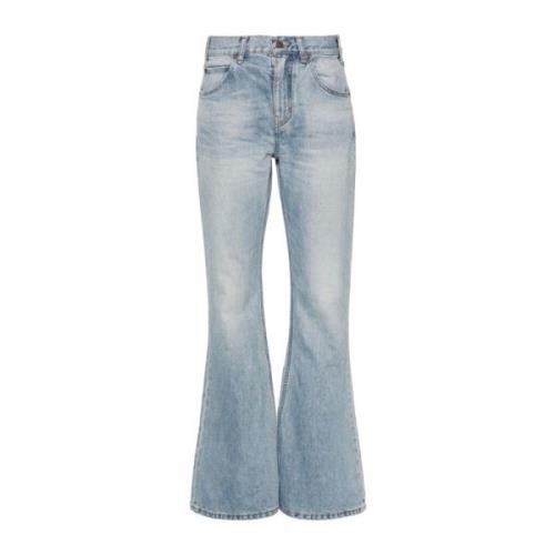 Celine Blå Bomullsjeans Ss22 Blue, Dam