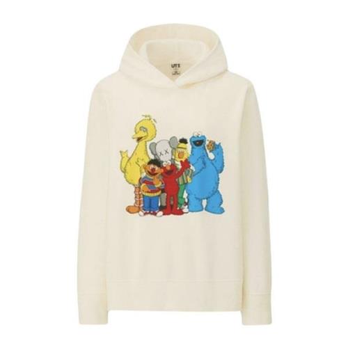 Kaws Sesame Street Grupp Hoodie Naturlig Beige, Herr