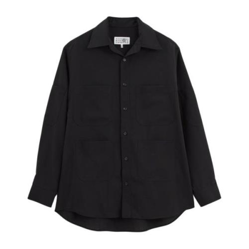 MM6 Maison Margiela Svart Bomull Skjorta Långärmad Klassisk Black, Dam