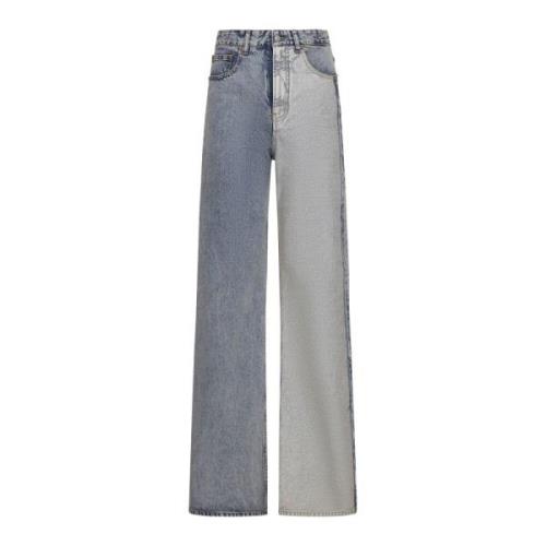 MM6 Maison Margiela Blå Tvåton Flare Jeans Blue, Dam