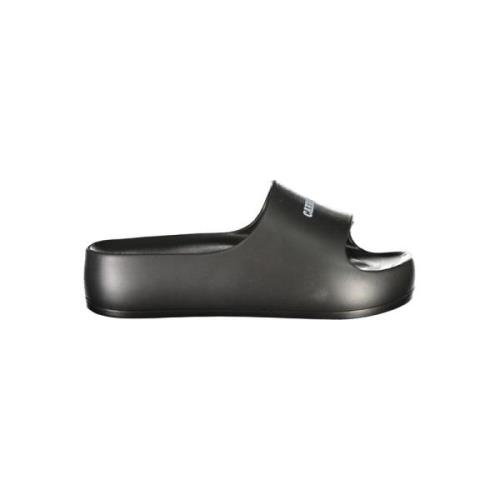 Carrera Svarta Polyeten Plattformtofflor Black, Dam