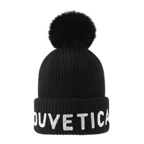 Duvetica Svart Logodetalj Unisex Hattar Kepsar Black, Dam