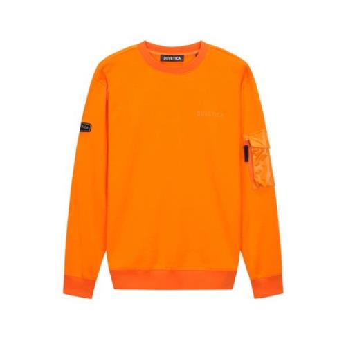 Duvetica Orange Stretch Sweatshirt med Nylonficka Orange, Herr