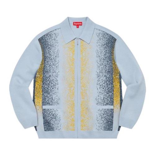 Supreme Gradient Stripe Zip Up Cardigan Gray, Herr