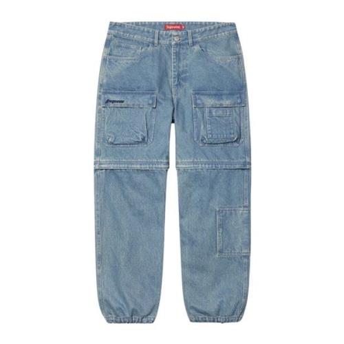 Supreme Klassiska Zip-Off Utility Denim Byxor Blue, Herr