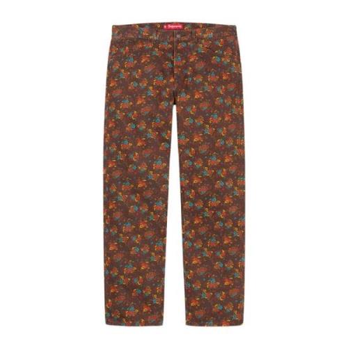 Supreme Blommig Regular Jeans Limited Edition Brown, Herr