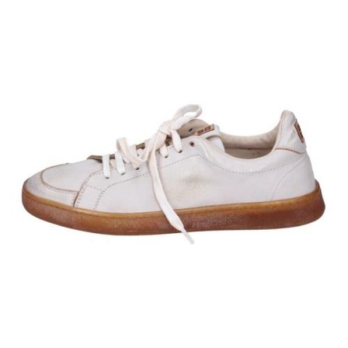 Moma Vintage Läder Sneakers för Kvinnor White, Dam