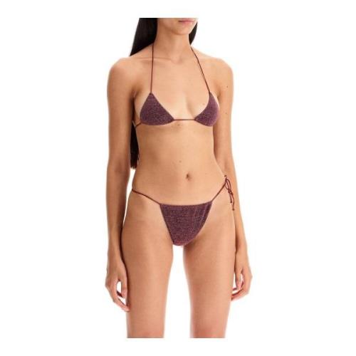 Oseree Glitter Triangle Microkini Bikini Set Purple, Dam