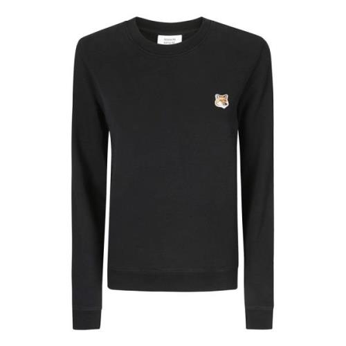 Maison Kitsuné Logo Crew-Neck Sweatshirt Black, Dam