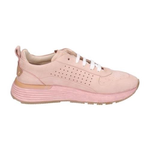 Moma Mocka Läder Dam Sneakers Pink, Dam