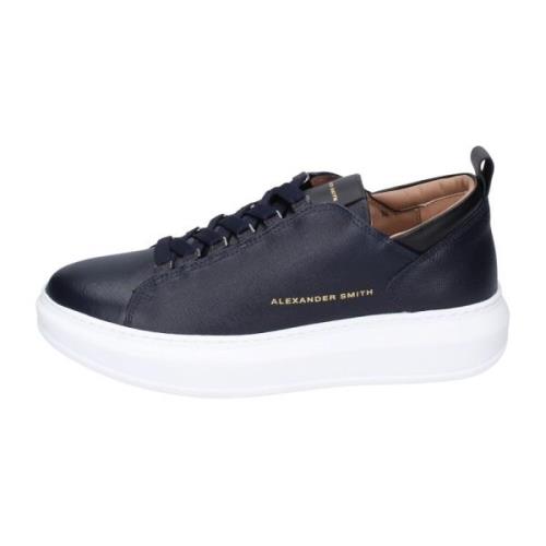 Alexander Smith Läder Herr Sneakers Snygga Skor Blue, Herr