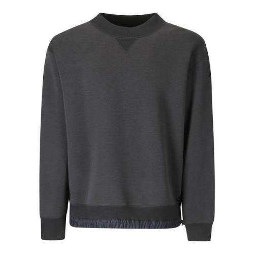 Sacai Oversized Crew-Neck Sweatshirt Gray, Herr