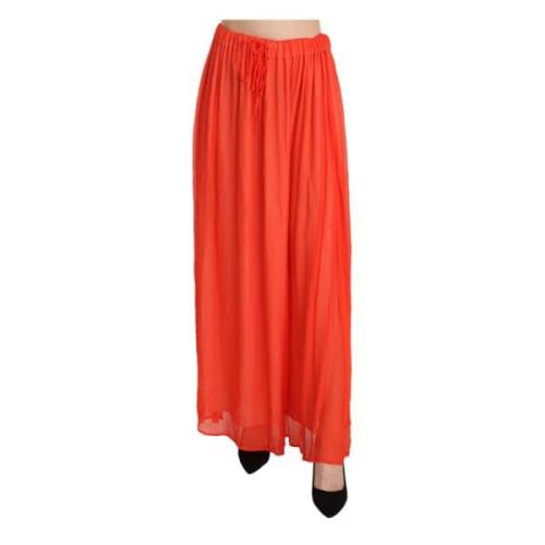 Jucca Orange Plisserad Maxi Kjol Orange, Dam