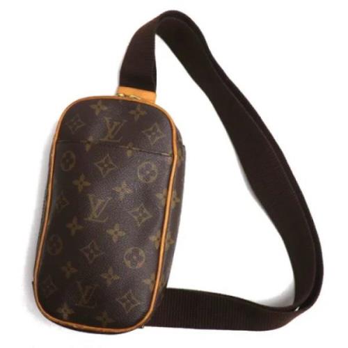 Louis Vuitton Vintage Pre-owned Canvas axelremsvskor Brown, Dam