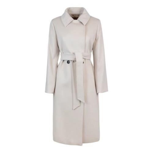 Max Mara Studio Klassisk dubbelknäppt ullrock Beige, Dam