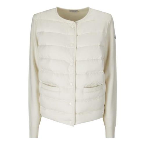 Moncler Stilig Cardigan Jacka för Män White, Dam