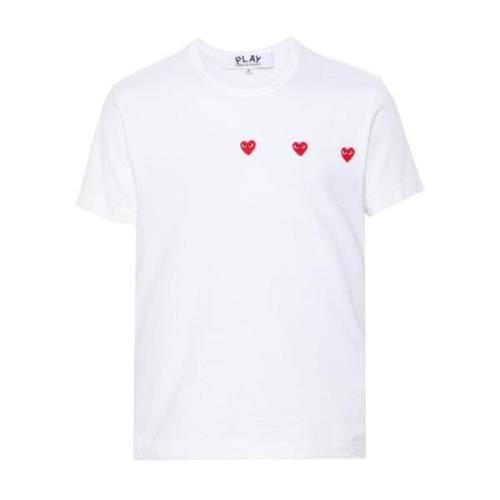 Comme des Garçons Vit T-shirt med Hjärttryck White, Dam