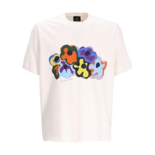 PS By Paul Smith Vit Tryckt Bomullst-shirt White, Herr