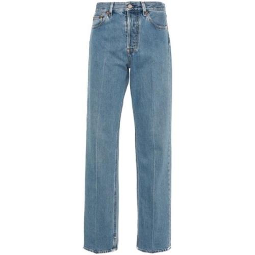 Gucci Blå Denim Jeans Rakt Ben Blue, Dam