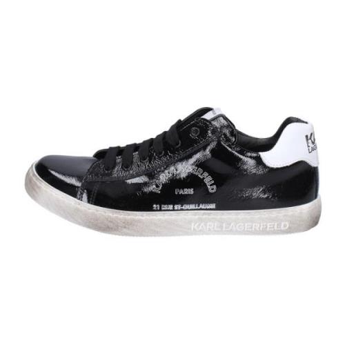 Karl Lagerfeld Lackläder Dam Sneakers Black, Dam