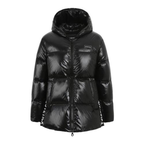 Duvetica Svart huva dunjacka Aw23 Black, Dam