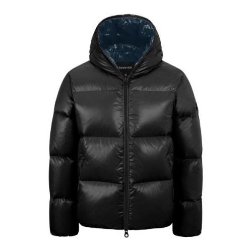 Duvetica Svart huva dunjacka Aw23 Black, Herr