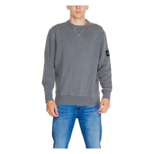 Calvin Klein Jeans Badge Crew Sweatshirt Gray, Herr