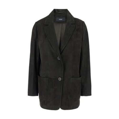 Arma Grå Suede Blazer Jacka Gray, Dam