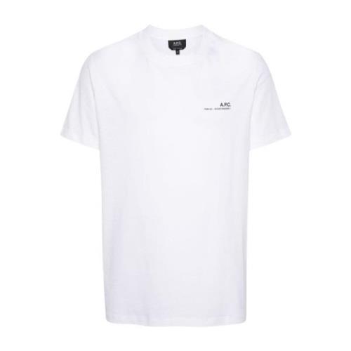 A.p.c. Ekologisk Bomull Logo Print T-shirt White, Herr