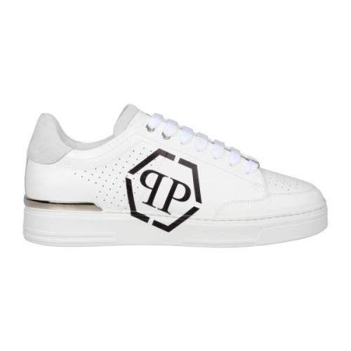 Philipp Plein Hexagon Läder Sneakers White, Herr