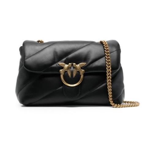 Pinko Antik Guld Love Puff Classic Black, Dam