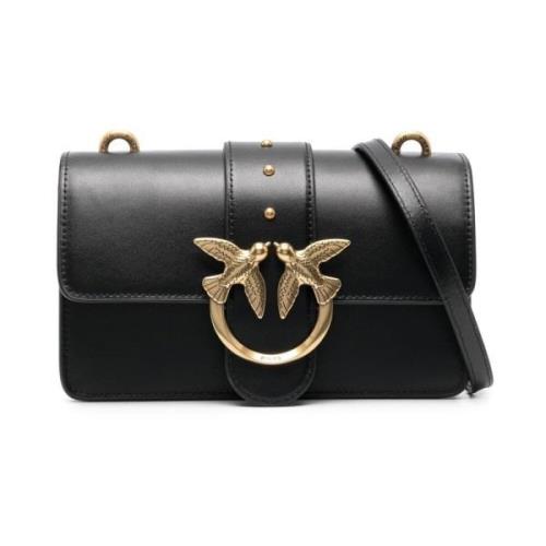 Pinko Antik Guld Love One Mini Väska Black, Dam