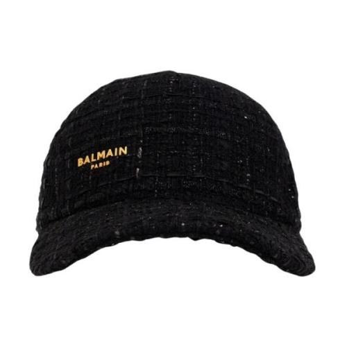 Balmain Svart Baseballkeps Logoplatta Black, Dam