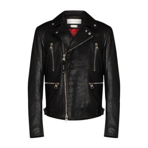 Alexander McQueen Svart Bikerjacka Black, Herr