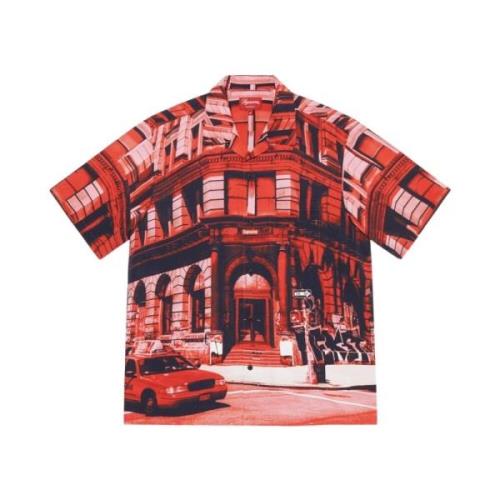 Supreme Begränsad Upplaga Rayon S/S Skjorta Röd Red, Herr