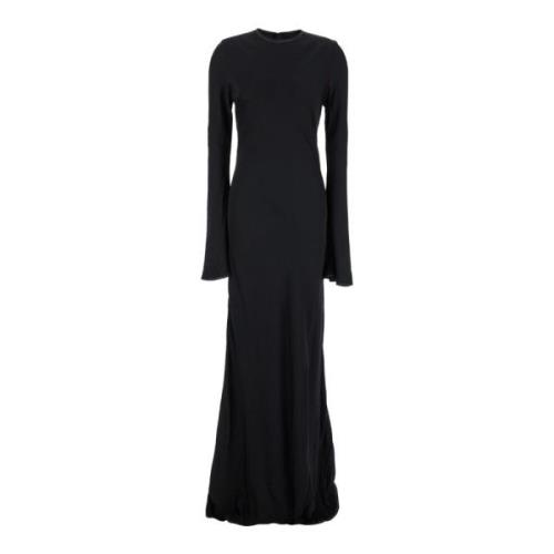 Rotate Birger Christensen Svart Satin Maxi Klänning Black, Dam