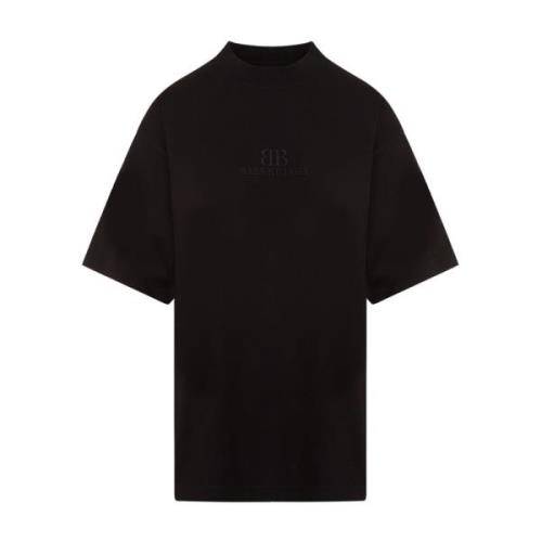 Balenciaga Svart T-shirt med ståkrage Black, Dam