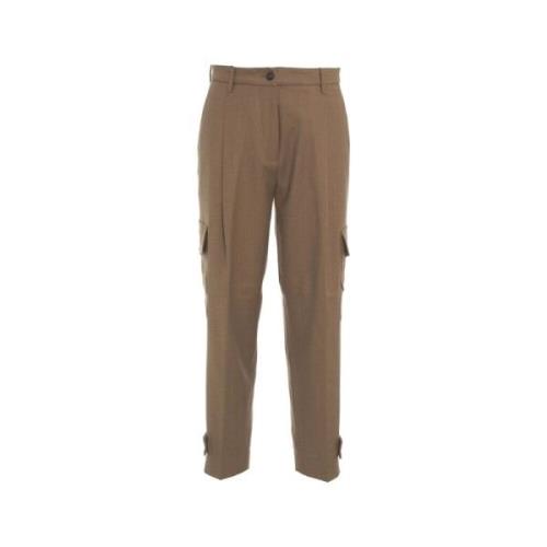 Nine In The Morning Brun Flap Pocket Ullblandningsbyxor Brown, Dam