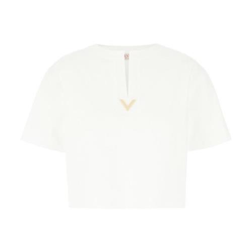 Valentino Garavani Avslappnad Bomull T-shirt för Män White, Dam