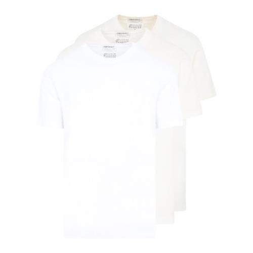 Maison Margiela Vit T-shirt Crew Neck Kort Ärm White, Herr