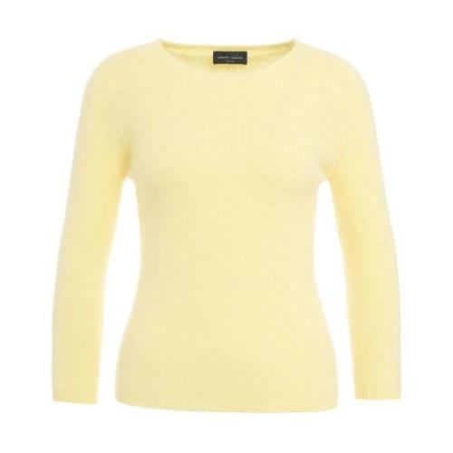 Roberto Collina Lyxig Angora Gul Stickat Aw24 Yellow, Dam