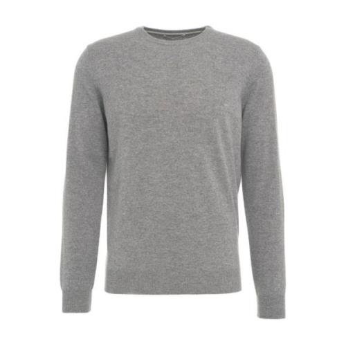 Kangra Grå Stickad Ärm Patched Pullover Gray, Herr