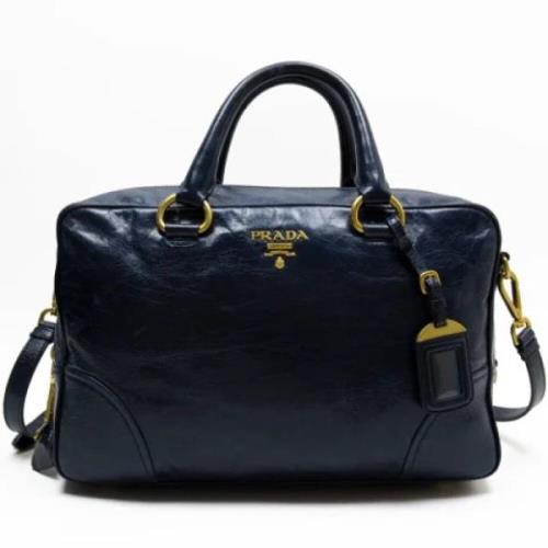 Prada Vintage Pre-owned Laeder axelremsvskor Blue, Dam