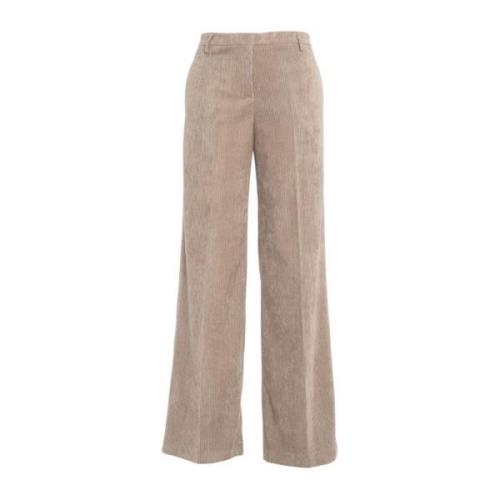 Gender Beige Corduroy Byxor Aw24 Beige, Dam