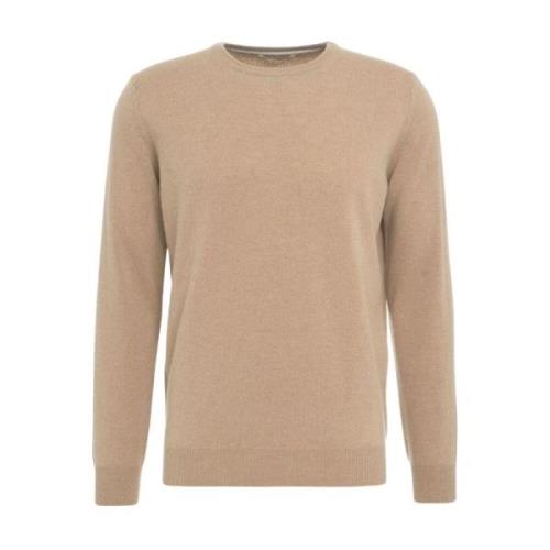 Kangra Brun Stickat Ärm Patchad Pullover Brown, Herr